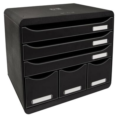 Exacompta Dokumentfack set Maxi med 6 lådor glansig svart