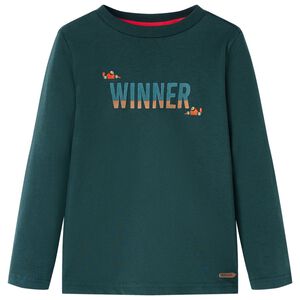 vidaXL T-shirt med l&aring;nga &auml;rmar f&ouml;r barn m&ouml;rkgr&ouml;n 104