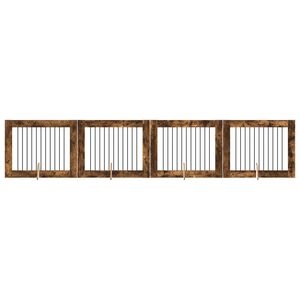 vidaXL Hundgrind med st&auml;llningar 4 pcs R&ouml;kt ek 100 x 80 cm