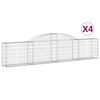 vidaXL Gabioner b&aring;gformade 4 st 300x30x60/80 cm galvaniserat j&auml;rn