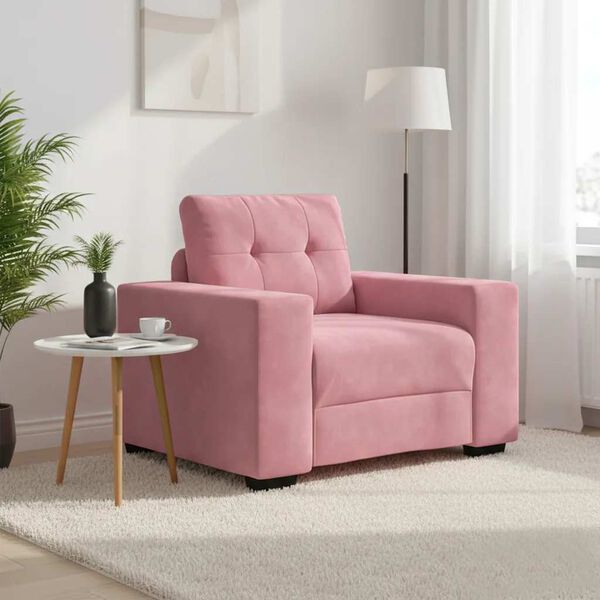 vidaXL Soffstol rosa 100x78x80 cm sammet