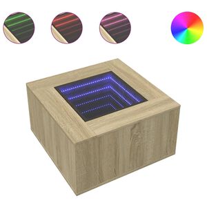 vidaXL Soffbord med LEDs sonoma-ek 60x60x40 cm konstruerat tr&auml;