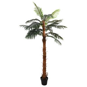 vidaXL Konstgjort Cocuspalm Tr&auml;d Gr&ouml;n 70 x 20 x 200 cm Tyg och Bambun