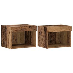 vidaXL TV-bänkset 2 pcs Gammalt trä 40 x 30 x 30 cm Konstruerat trä