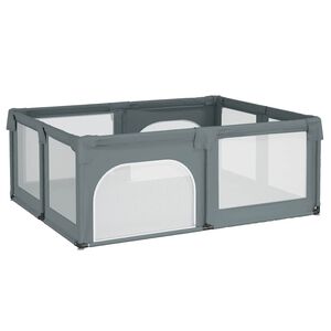 vidaXL Lekhage med 2 dörrar ljusgrå oxfordtyg