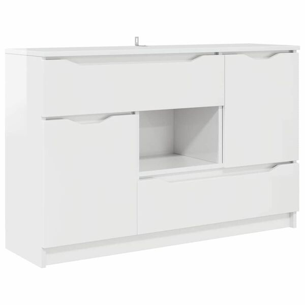 vidaXL Sideboard H&ouml;gblanka vita 100 x 30 x 65,6 Konstruerat tr&auml;
