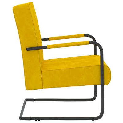 vidaXL Fribärande stol senapsgul sammet