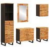 vidaXL Badrum Set 5 st Naturf&auml;rg 38 x 33 x 160 cm Massivt mangotr&auml;