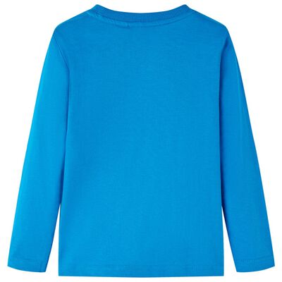T-shirt med långa ärmar för barn koboltblå 92