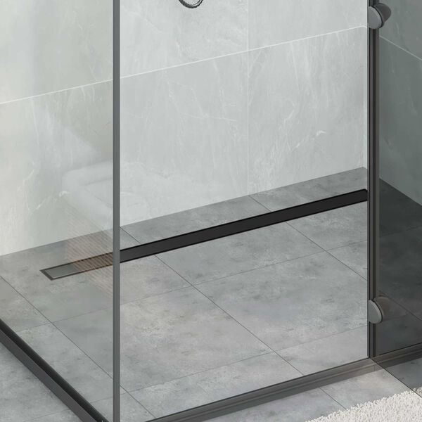 vidaXL Duschavlopp 2-i-1 med 360&deg; Siphon Svart 100 cm