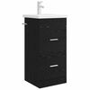 vidaXL Badrumsspegel med handfat Svart ek 42 x 40 x 84,5 cm