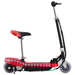vidaXL Sparkcykel med sits och LEDs f&ouml;r barn 120 W r&ouml;d