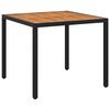 vidaXL Tr&auml;dg&aring;rdsbord 90x90x75 cm konstrotting och akaciatr&auml; svart