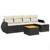 vidaXL Loungegrupp med dynor 6 delar svart konstrotting
