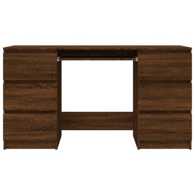 vidaXL Skrivbord brun ek 140x50x77 cm konstruerat trä