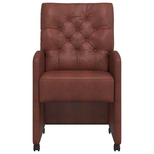 vidaXL Matstolar med hjul med hjul 2 pcs Skinande brun 58 x 67 x 97 cm