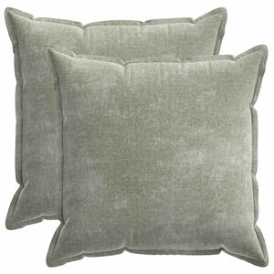 vidaXL Kudd&ouml;verdrag 2 pcs HOUTEN Gr&ouml;n 80 x 80 cm Chenilletyg
