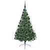 vidaXL Konstgjord F&ouml;rbelyst Julgran med 300 LED-lampor Gr&ouml;n 210 cm PVC
