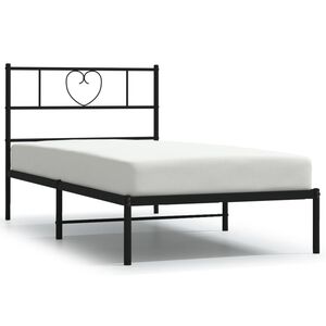 vidaXL S&auml;ngram med huvudgavel metall svart 75x190 cm