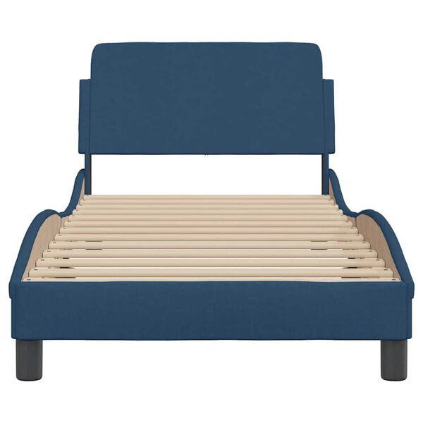 vidaXL Bed Frame with Headboard "Dover" Blue 90x200 cm Fabric