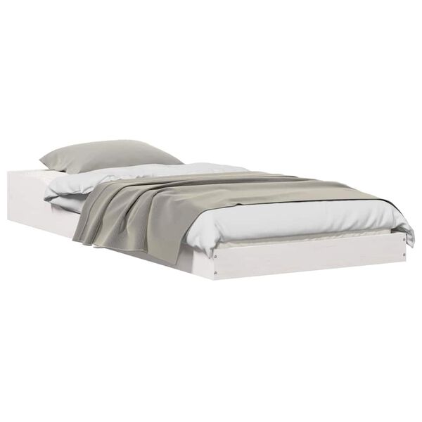 vidaXL Sängram Vit 80 x 210 cm Massiv furu