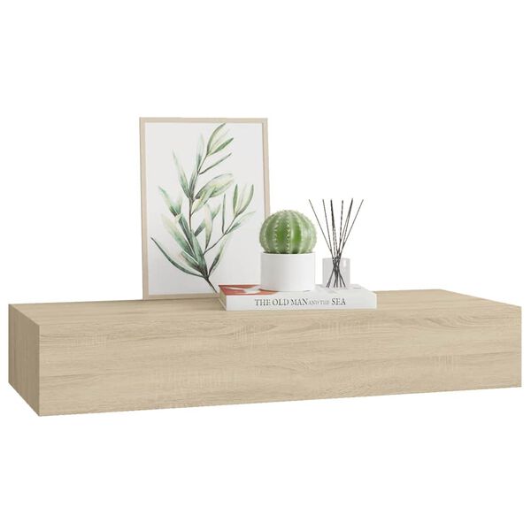 vidaXL Väggmonterad låda ek 60x23,5x10 cm MDF