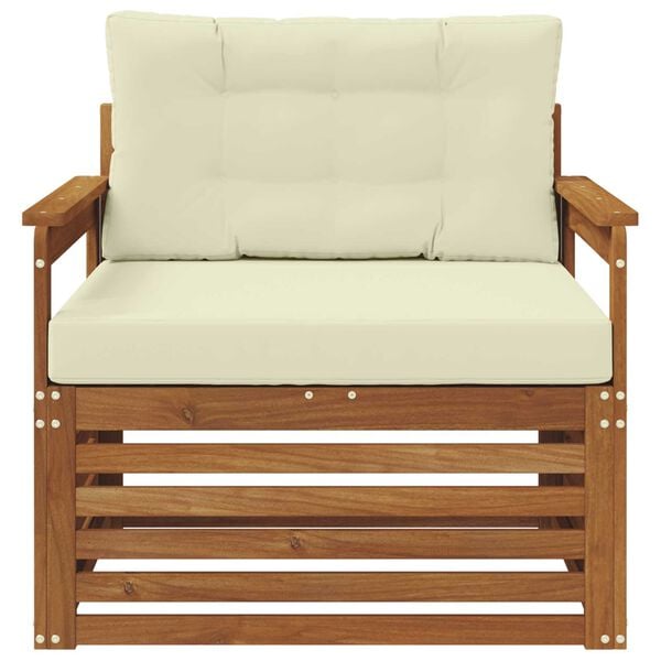 vidaXL Utomhussoffset Massivt akaciatr&auml; och polyester Naturf&auml;rg