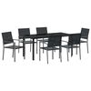 vidaXL Tr&auml;dg&aring;rdsm&ouml;belset 7 st Svart PE Rattan