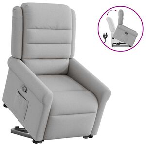 vidaXL Reclinerf&aring;t&ouml;lj med uppresningshj&auml;lp molngr&aring; tyg