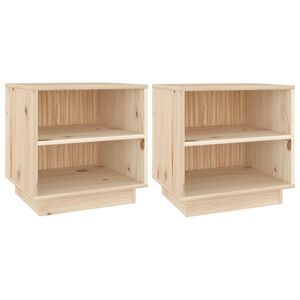 vidaXL S&auml;ngbord 2 st 40x34x40 cm massivt furutr&auml;