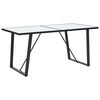 vidaXL Matbord vit 160x80x75 cm h&auml;rdat glas