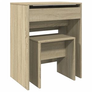 vidaXL Sminkbord med pall sonoma-ek 60x40x113,5 cm
