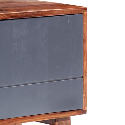 vidaXL TV-bänk grå 140x30x45 cm massivt sheshamträ