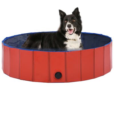 vidaXL Hopfällbar hundpool röd 120x30 cm PVC