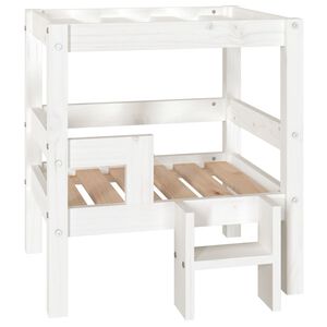 vidaXL Hundb&auml;dd vit 55,5x53,5x60 cm massiv furu
