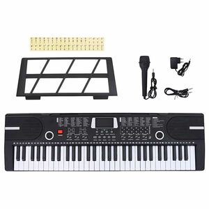 vidaXL Piano elektriskt tangentbord 61 tangenter och notst&auml;ll f&ouml;r barn