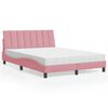 vidaXL Bed with Mattress "Hanko" Pink 140x190 cm Velvet