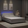 vidaXL Bed Frame with LED without Mattress "Zadar" White 140x190 cm