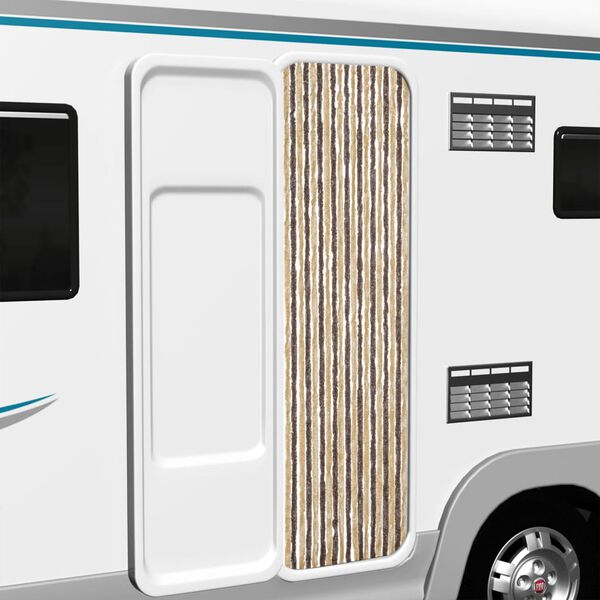 vidaXL Insektsgardin mörkbrun och beige 56x185 cm chenille