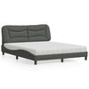 vidaXL Bed with Mattress "Hvar" Dark Grey 160x200 cm Fabric
