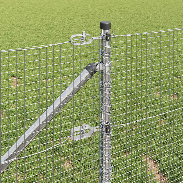 vidaXL St&auml;ngselstolpe Silver 10 x 1 m (19 x 19 mm n&auml;t) St&aring;l