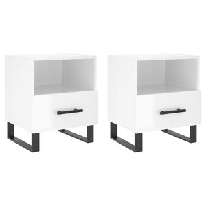vidaXL S&auml;ngbord 2 st vit h&ouml;gglans 40x35x47,5 cm konstruerat tr&auml;