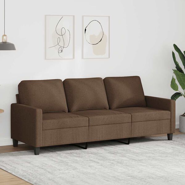 vidaXL 3-sitssoffa brun 180 cm tyg