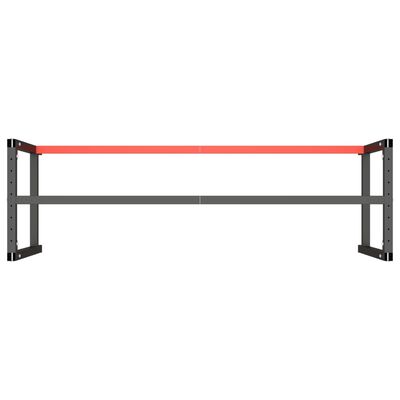vidaXL Ram för arbetsbänk svart och matt röd 180x57x79 cm metall