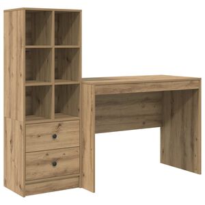 vidaXL Skrivbord Artisan Ek 145.5 x 50 x 127 cm 2 st