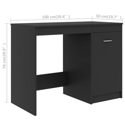 vidaXL Skrivbord grå 140x50x76 cm konstruerat trä