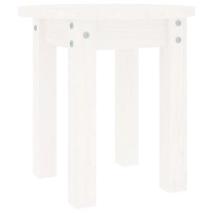 vidaXL Soffbord vit &Oslash; 35x35 cm massiv furu