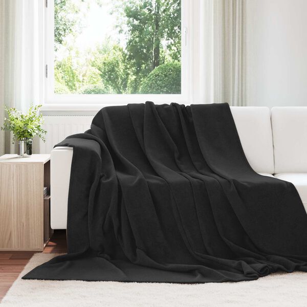 vidaXL Filtar 6 pcs Svart 240 x 270 cm Fleece