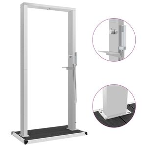 vidaXL Utedusch med golv WPC rostfritt st&aring;l