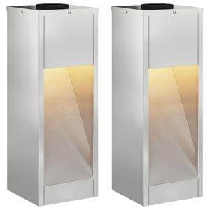 vidaXL Solcell LED-v&auml;gbelysning 2 st Varmvit 18 x 18 x 50 cm